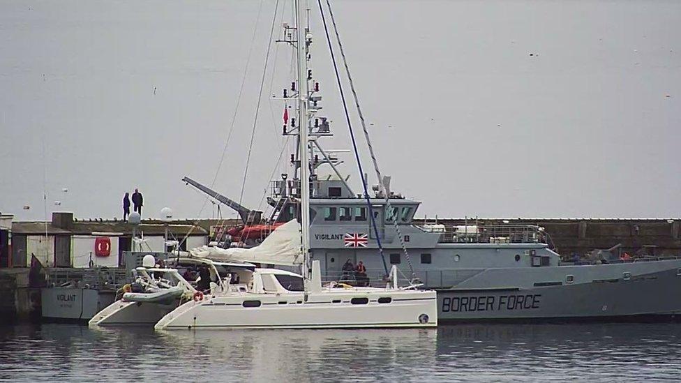 The scene when the Nomad arrived in Newlyn