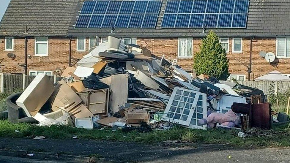 rubbish outside a house