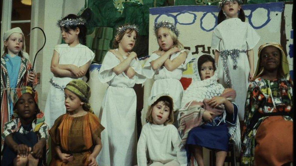 Nativity play in the 1970s or 1980s