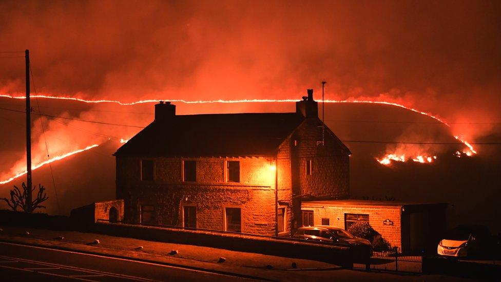 fire at Marsden Moor