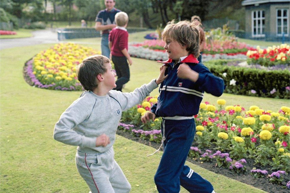 Brothers fighting, Vale Park (1980s), Tom Wood