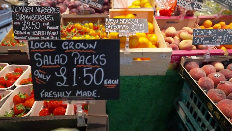 fruit for sale in Preston market