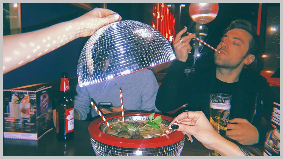 A disco ball full of cocktails