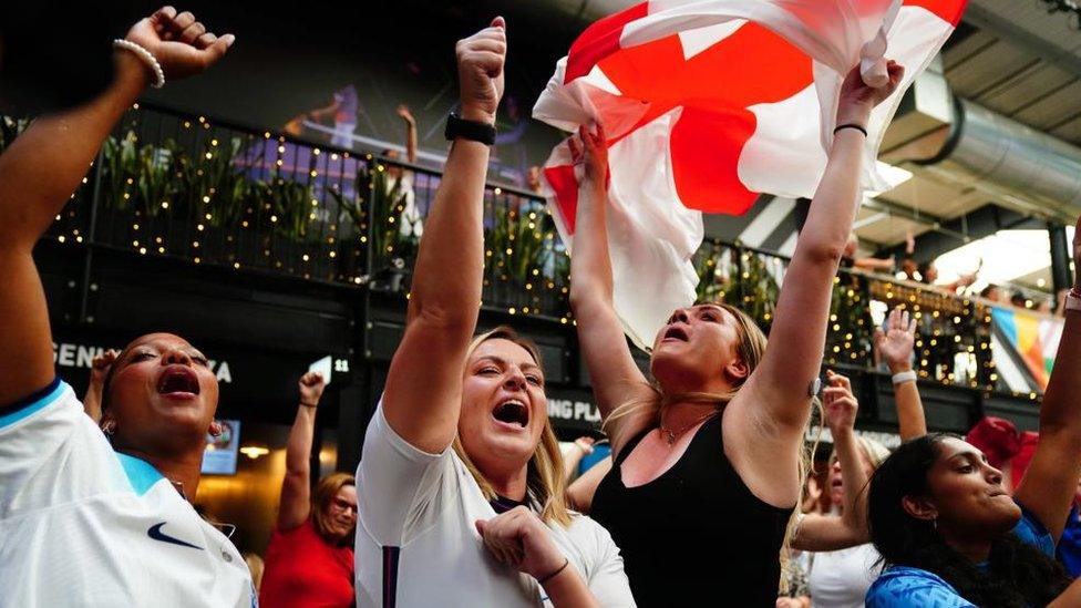 England fans celebrating