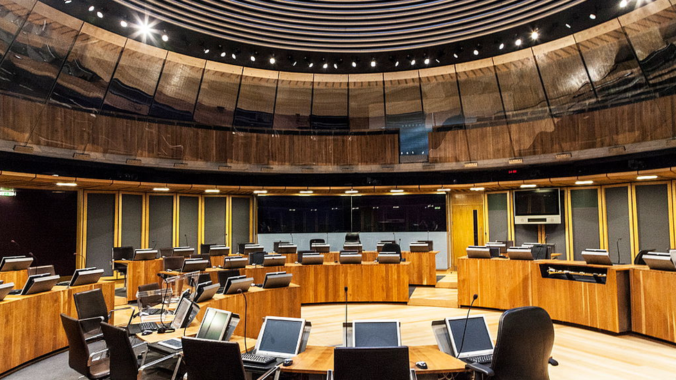 Senedd chamber (interior, empty)