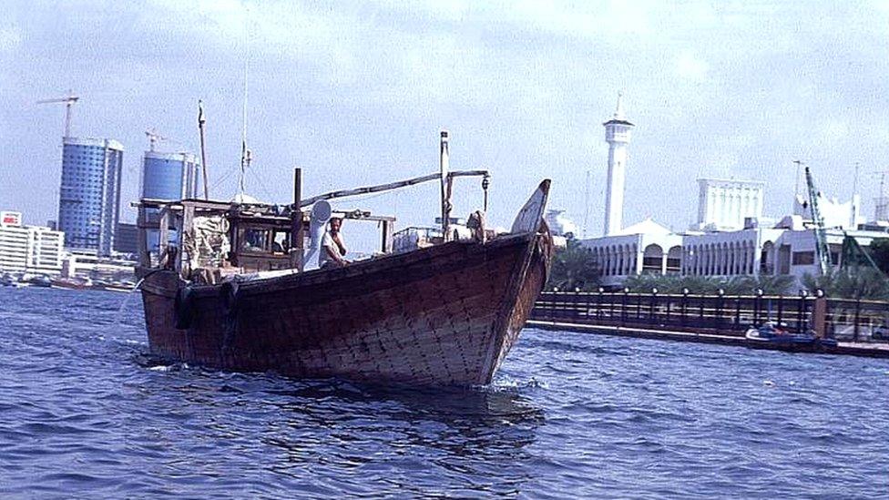 A dhow sailing in Dubai