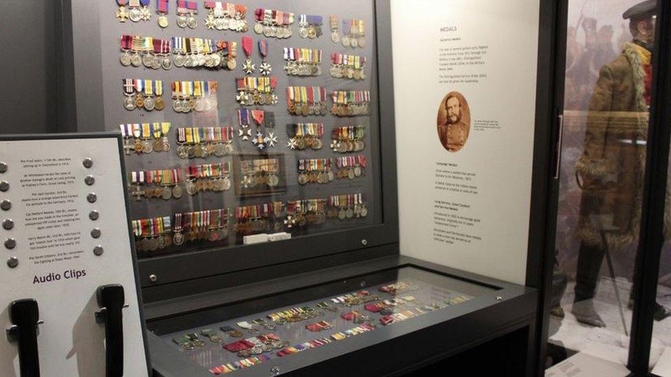 Medal display at Chelmsford City Museum