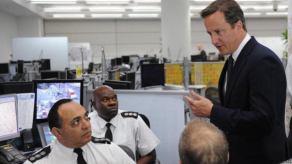 David Cameron meeting police officers in 2011