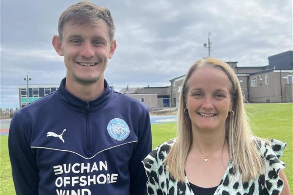 Football coach Danny Strachan and head teacher Linda Strachan, his mother.