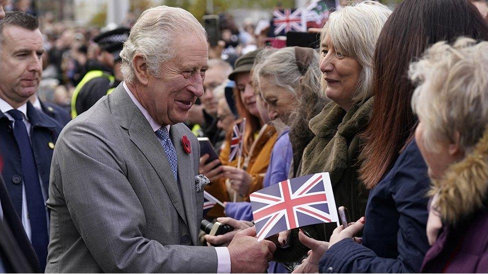 King meets crowds in Bradford's Centenary Square