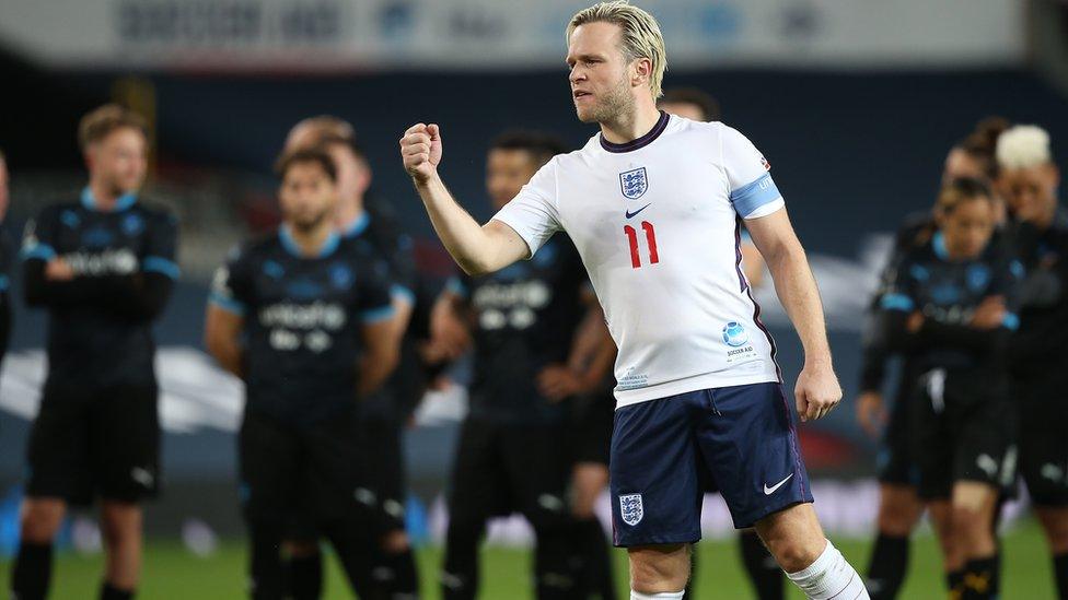 Olly Murs watches during the penalty shoot out.