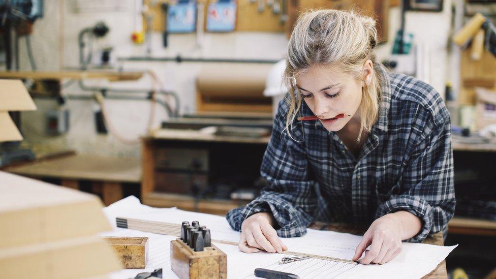 young woman at work