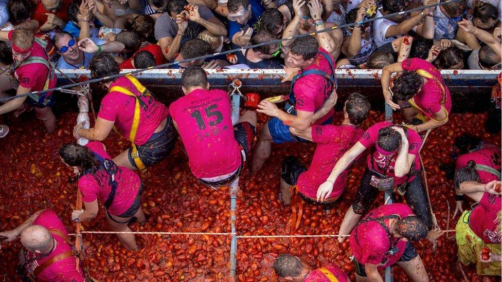 people throw tomatoes