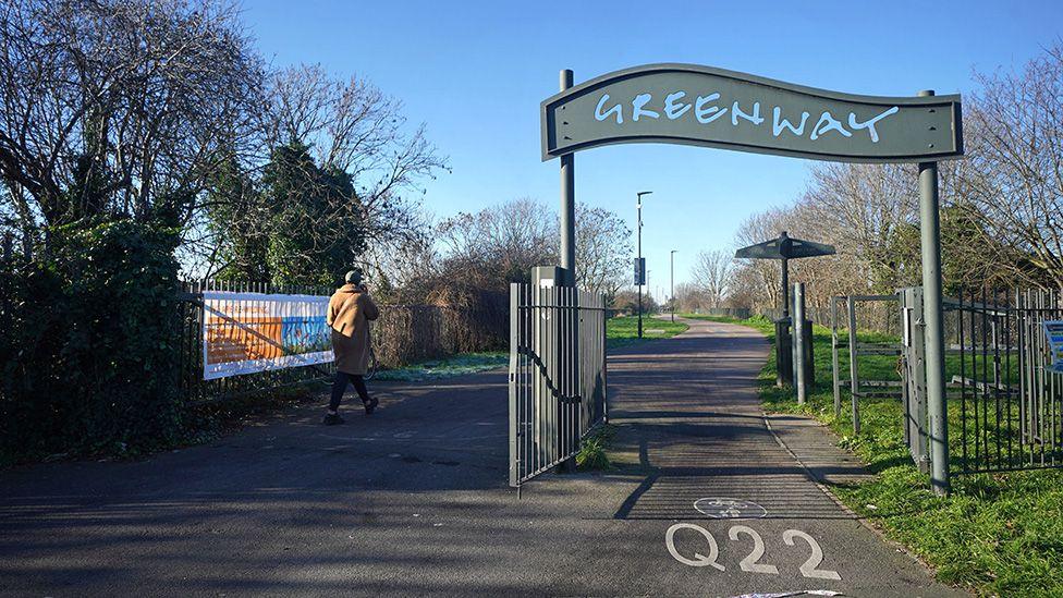 The junction of the Greenway and High Street South in Newham, east London, where a newborn baby was found in a shopping bag