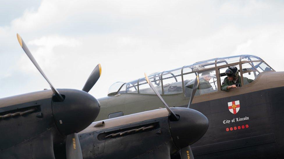 BBMF flight engineer Rick Gomez in the cockpit of PA474 before she took off