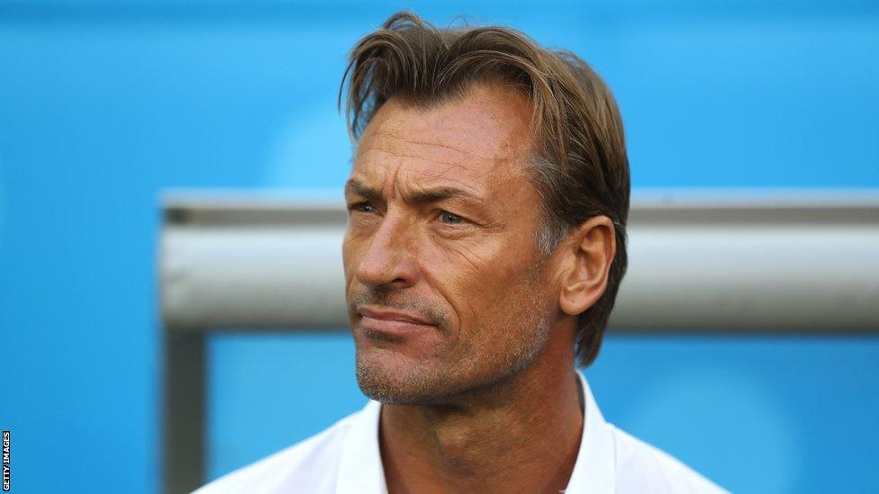 Morocco coach Herve Renard is seen during the 2018 FIFA World Cup Russia group B match between Morocco and Iran at Saint Petersburg Stadium on June 15, 2018 in Saint Petersburg, Russia.