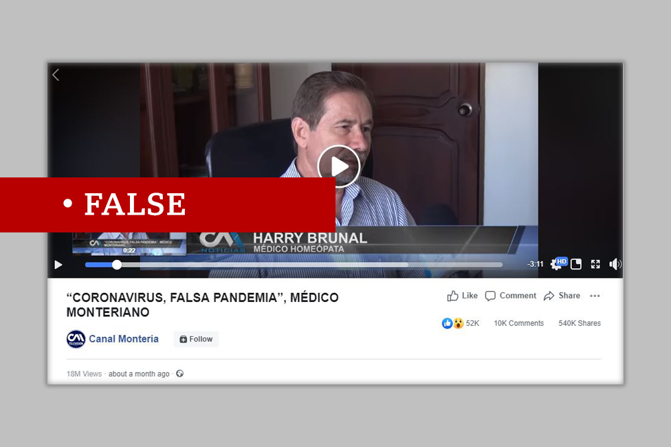 Colombian video makes false claims that coronavirus is "fake"