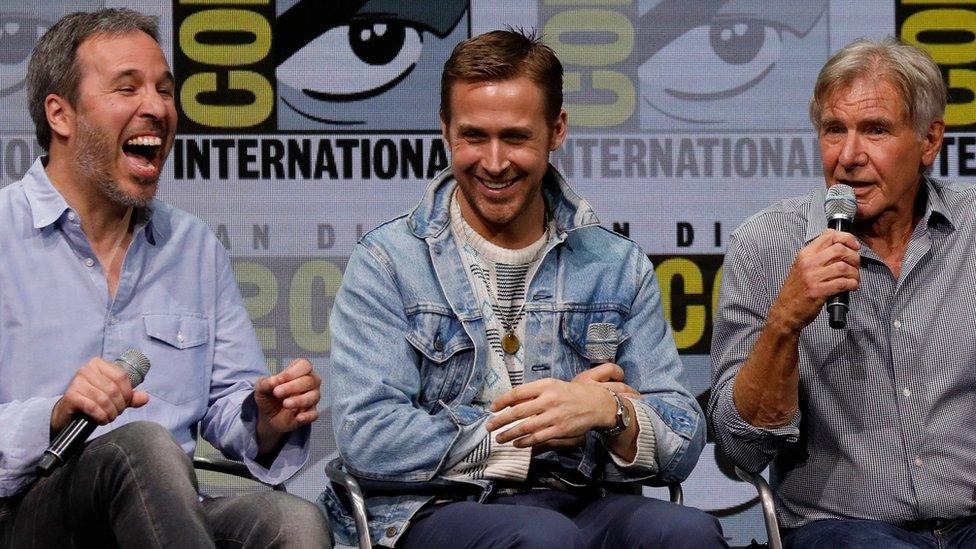 Denis Villeneuve, Ryan Gosling and Harrison Ford