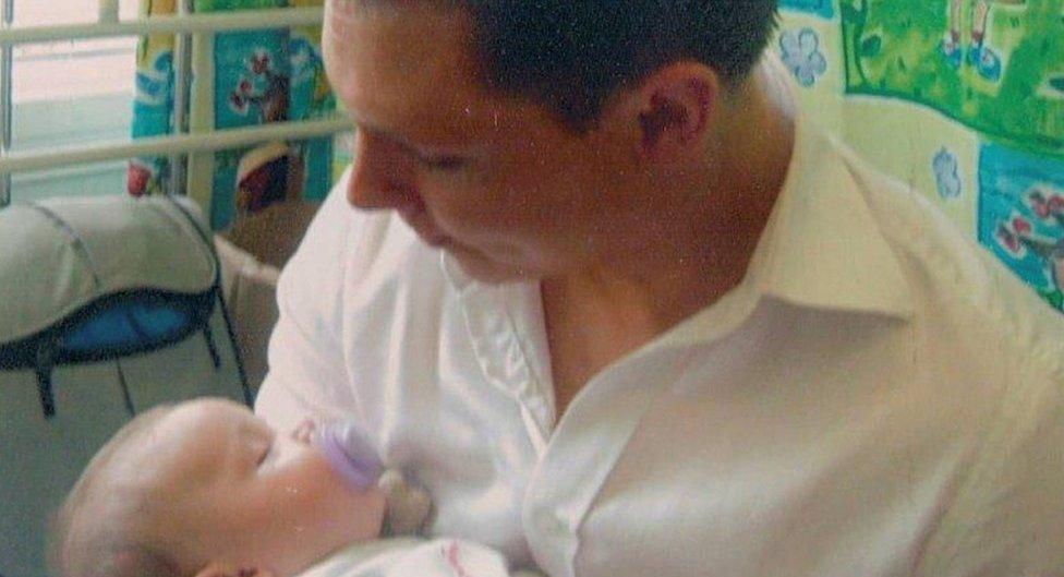 Ben Butler with Ellie when she was a newborn