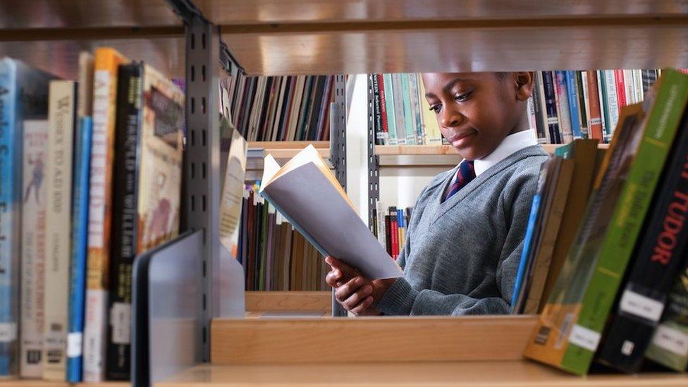 A child in a library