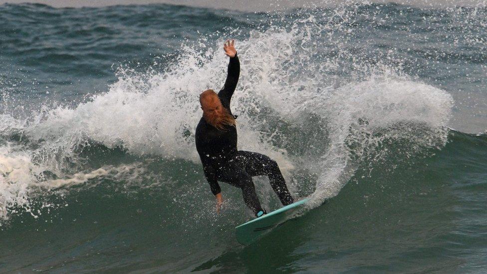 Blake Johnston during his world record attempt at Cronulla beach.