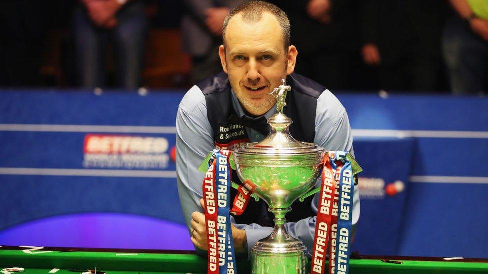 Mark Williams with the World Snooker Championship in 2018