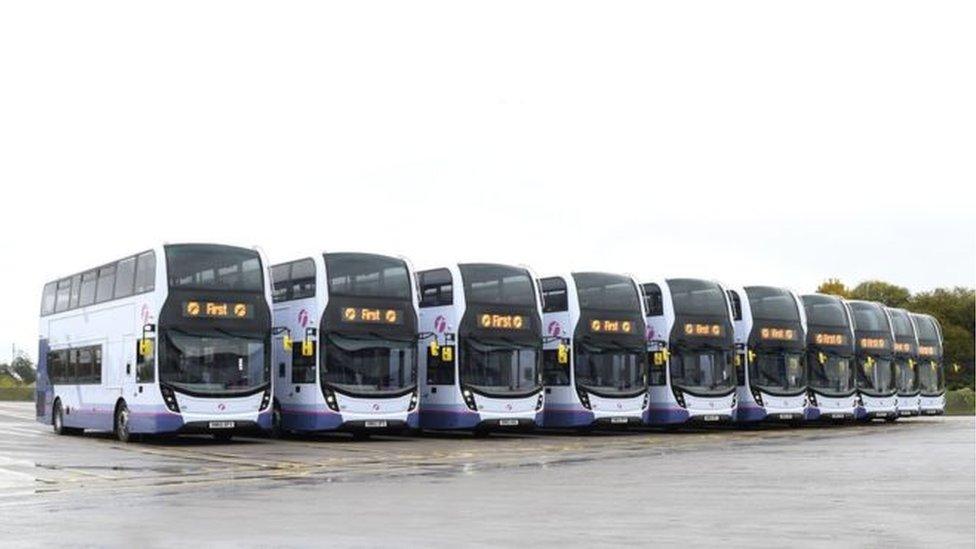 Parked buses