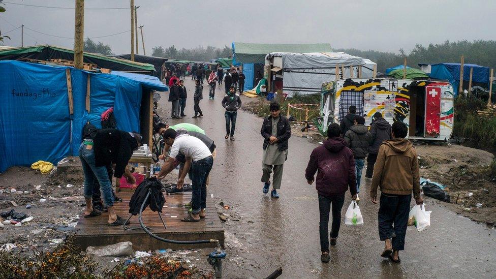 The "Jungle" migrant camp outside Calais