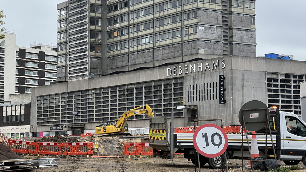 Digger sits atop the underpass