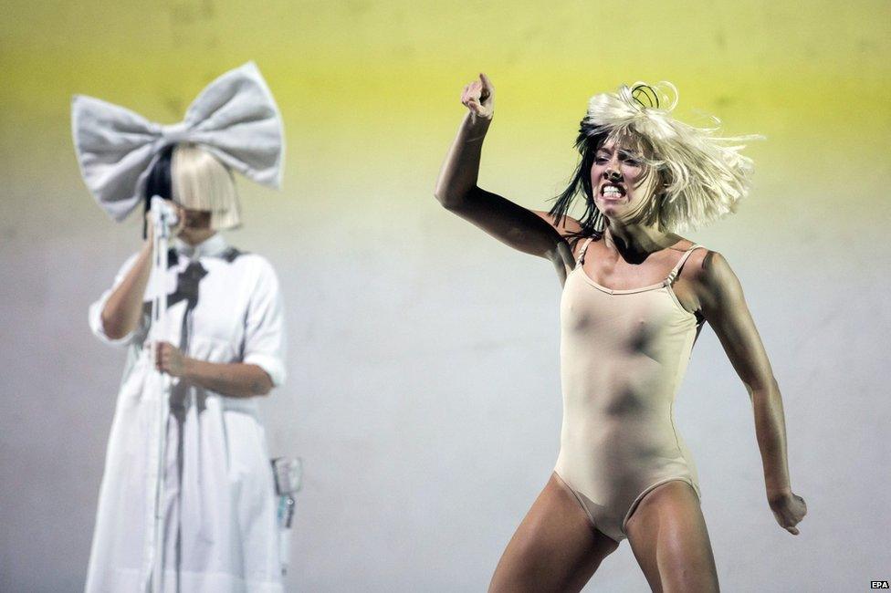 Sia with dancer Stephanie Mincone