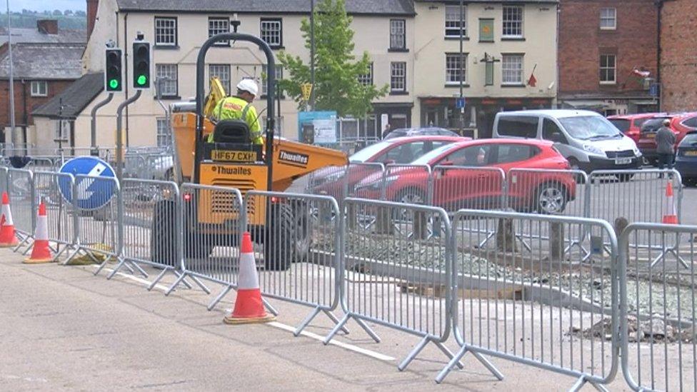 A digger at the site