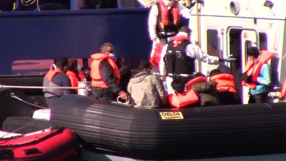 Migrants being brought to Dover