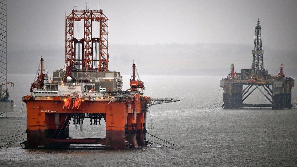 Oil rigs in the Cromarty Firth