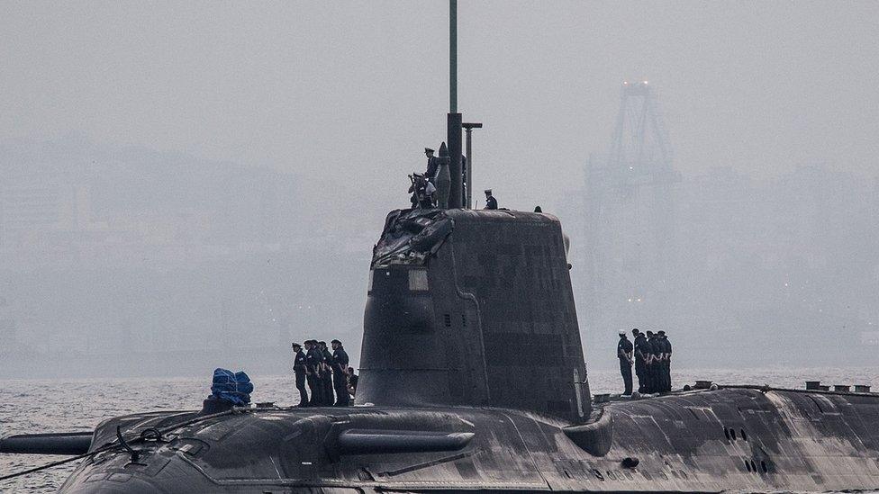 HMS Ambush in arriving in Gibraltar on 20 July 2016