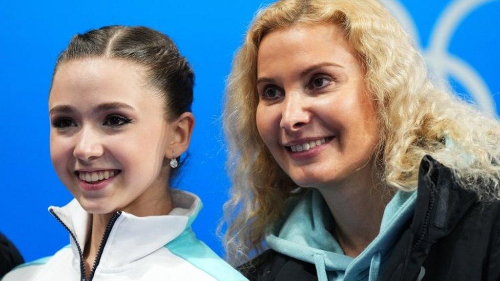 Kamila Valieva and her coach Eteri Tutberidze. File photo