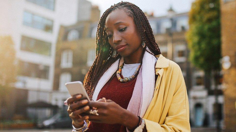 Woman on phone