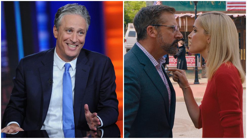 Jon Stewart, Steve Carrell and Rose Byrne