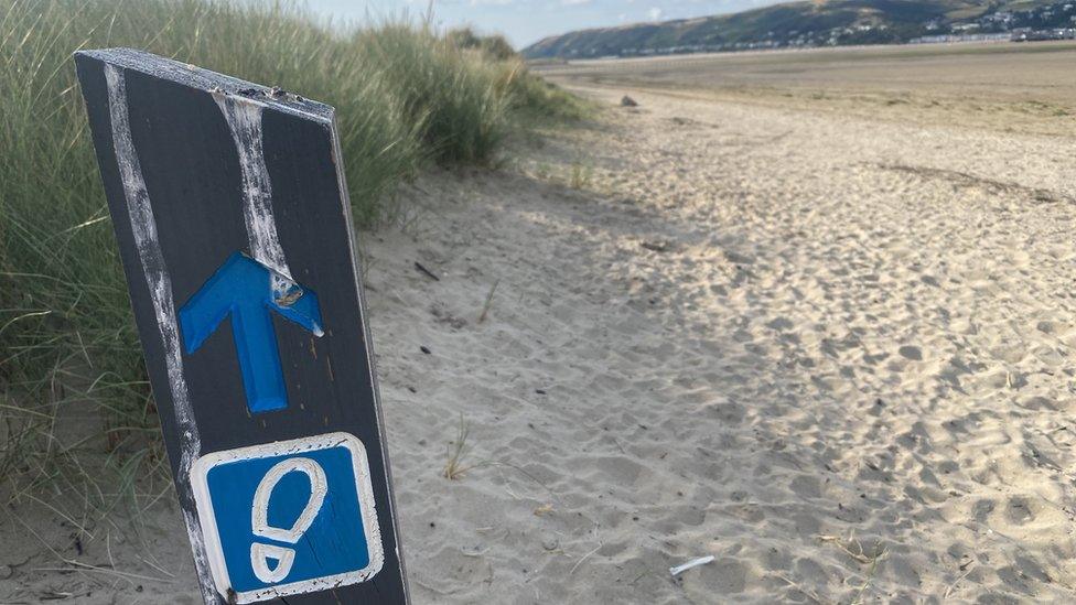 Beach forming part of the coastal path