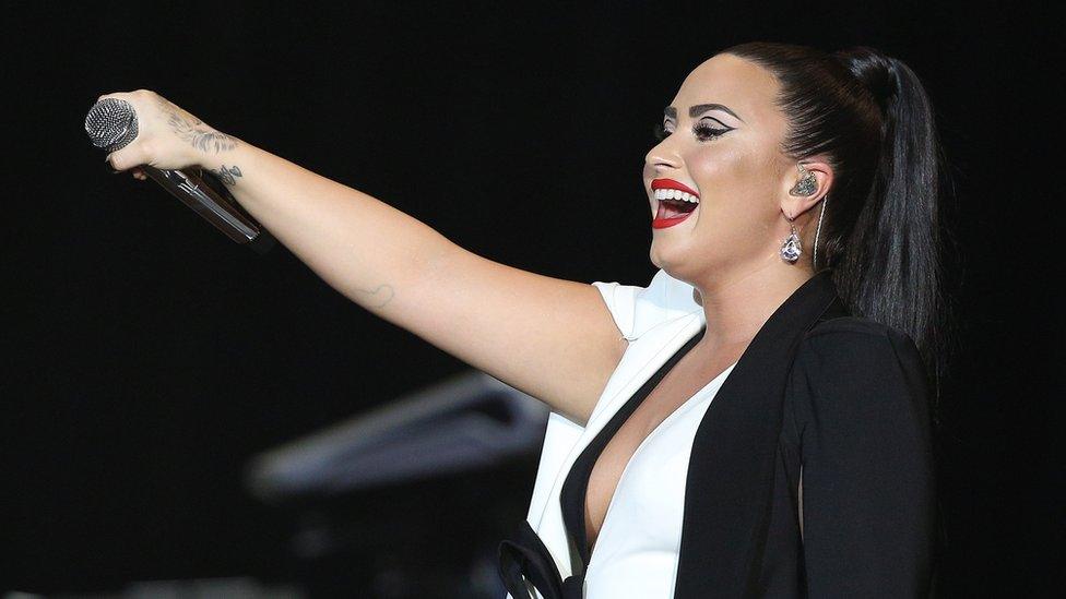 US singer Demi Lovato performs at the Rock in Rio Lisboa