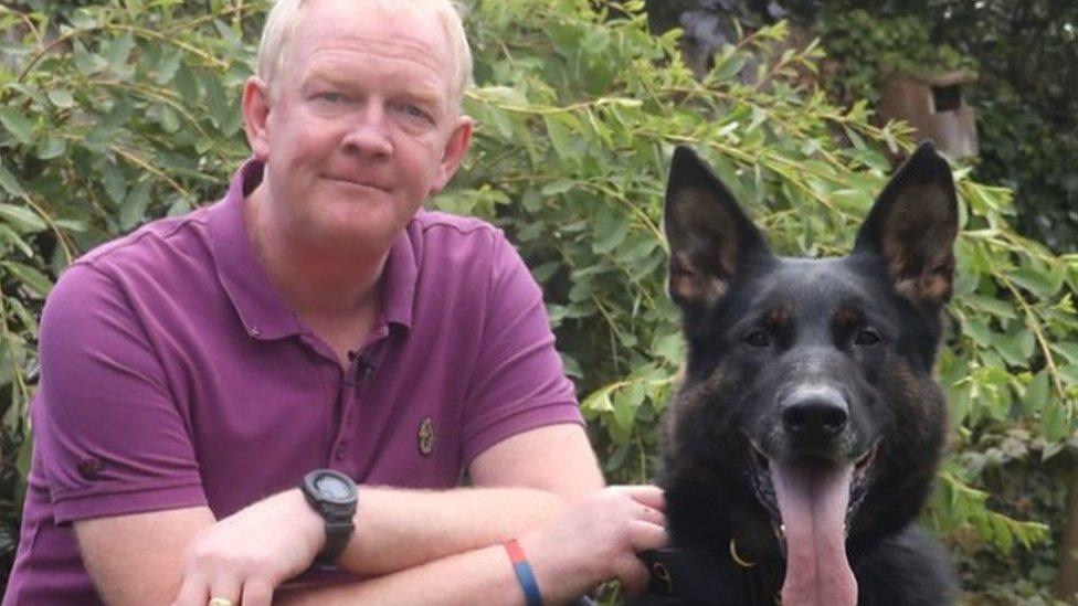 PC Mike Davey and dog Bacca