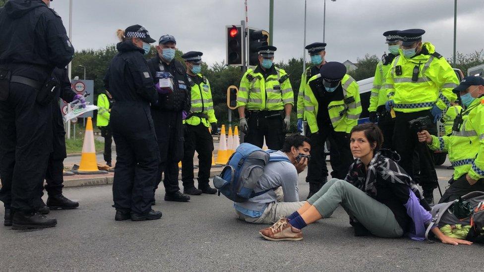 M25 protesters on Friday