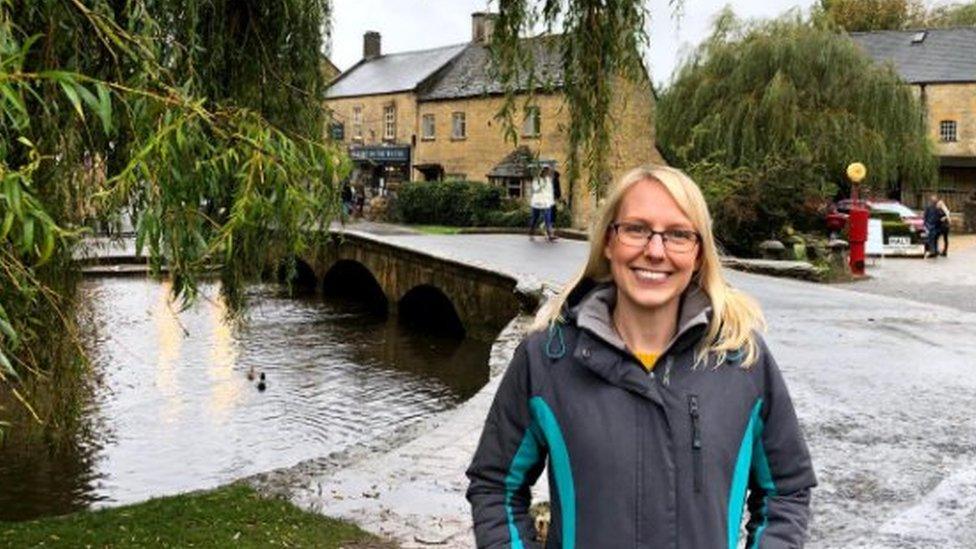 Catherine pictured by a bridge