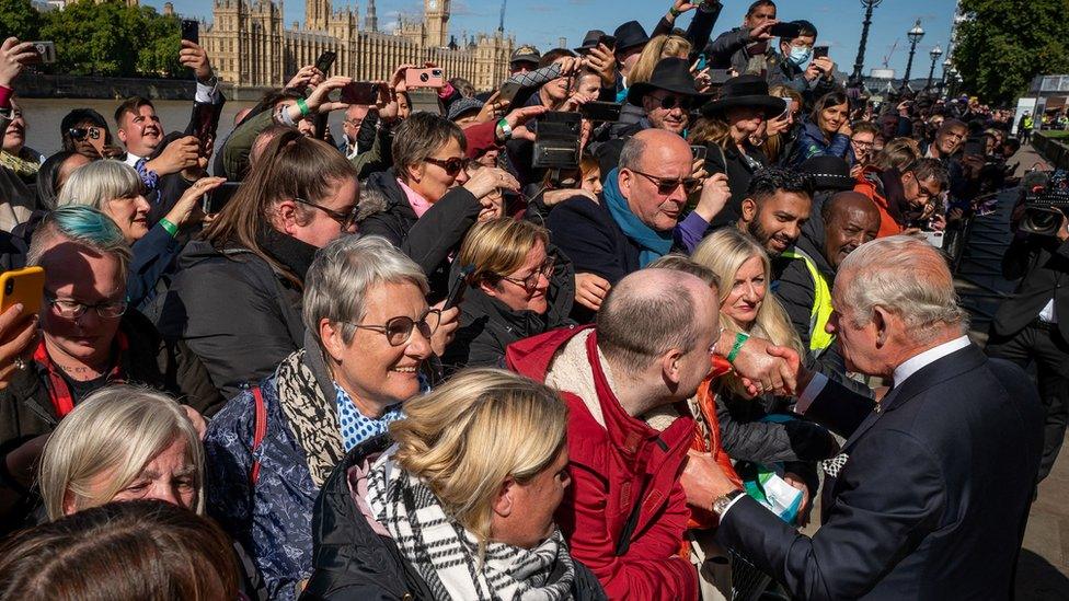 Charles meeting the queue