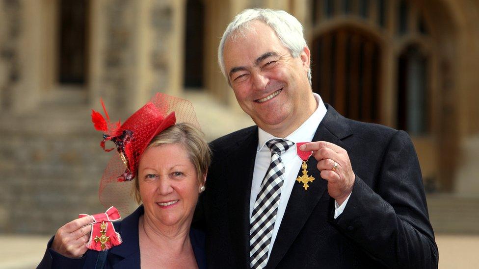 Mark and Mo Constantine with their OBE medals in 2011