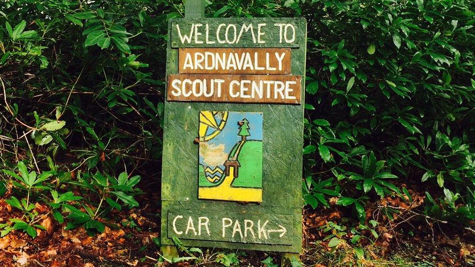 Ardnavally Scout Hall entrance sign