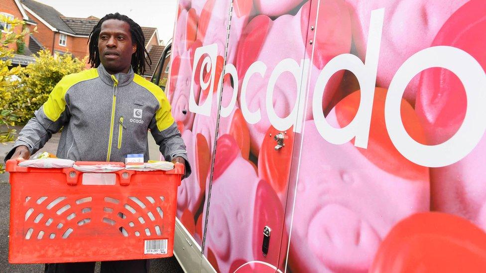 Ocado delivery man with van