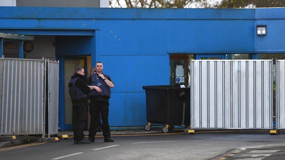 Quarantine block at Arrowe Park Hospital