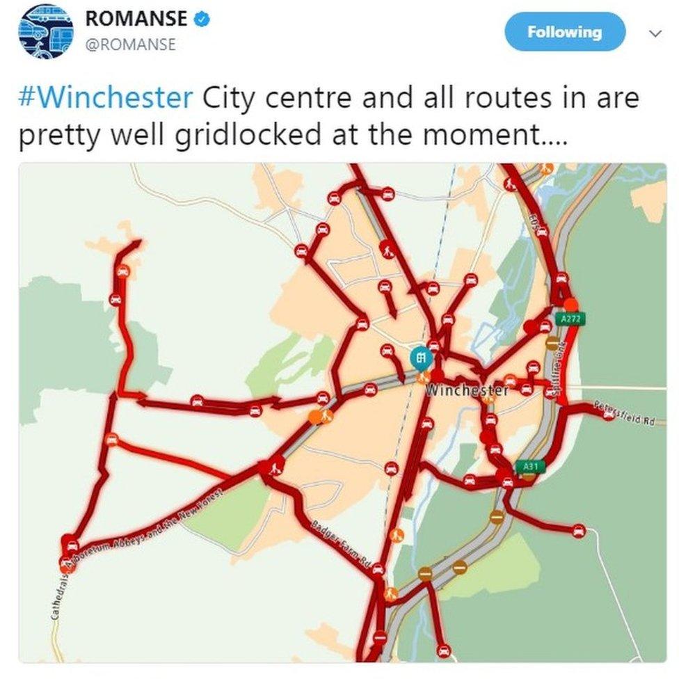 Map of traffic problems