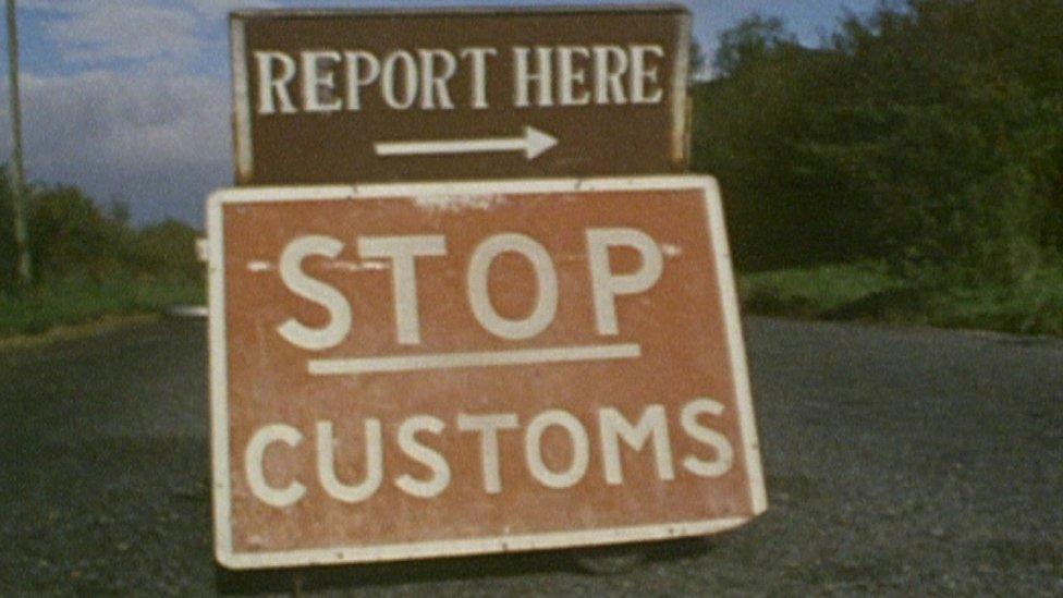 A border check point in the 1970s
