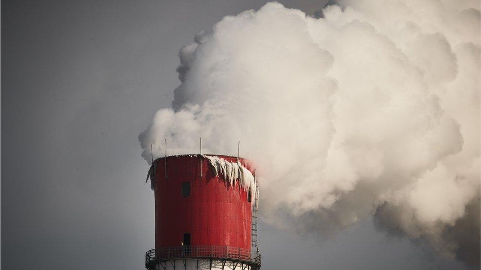 Coal power plant chimney